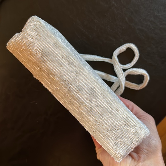 Vintage Beaded Hand Bag-White-7x5 - Picture 15 of 17